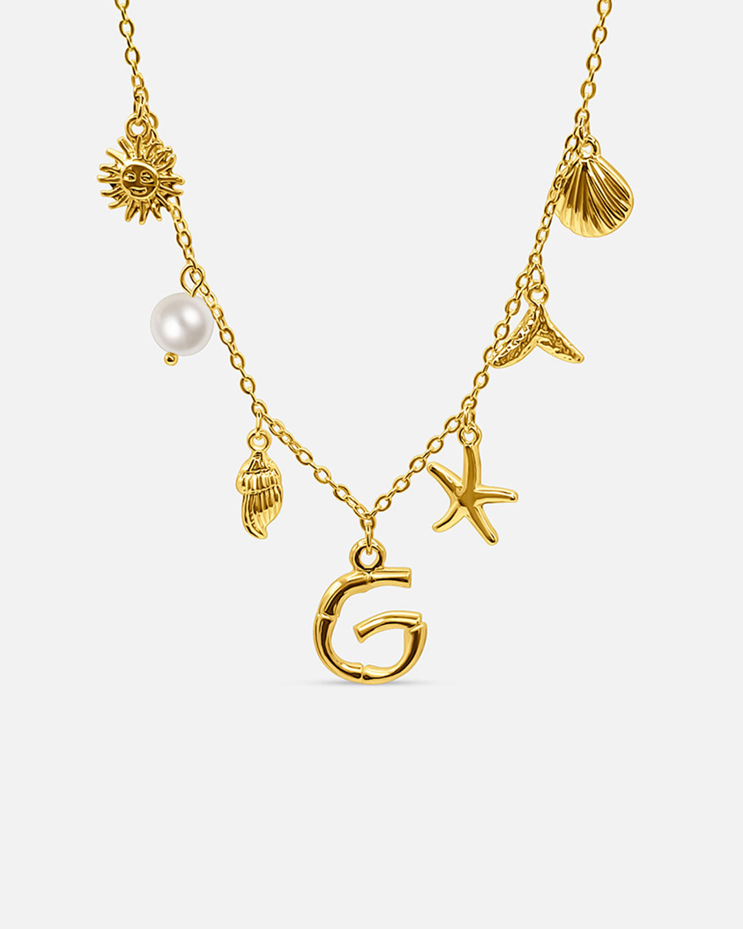 Gold Ocean Letter Necklace