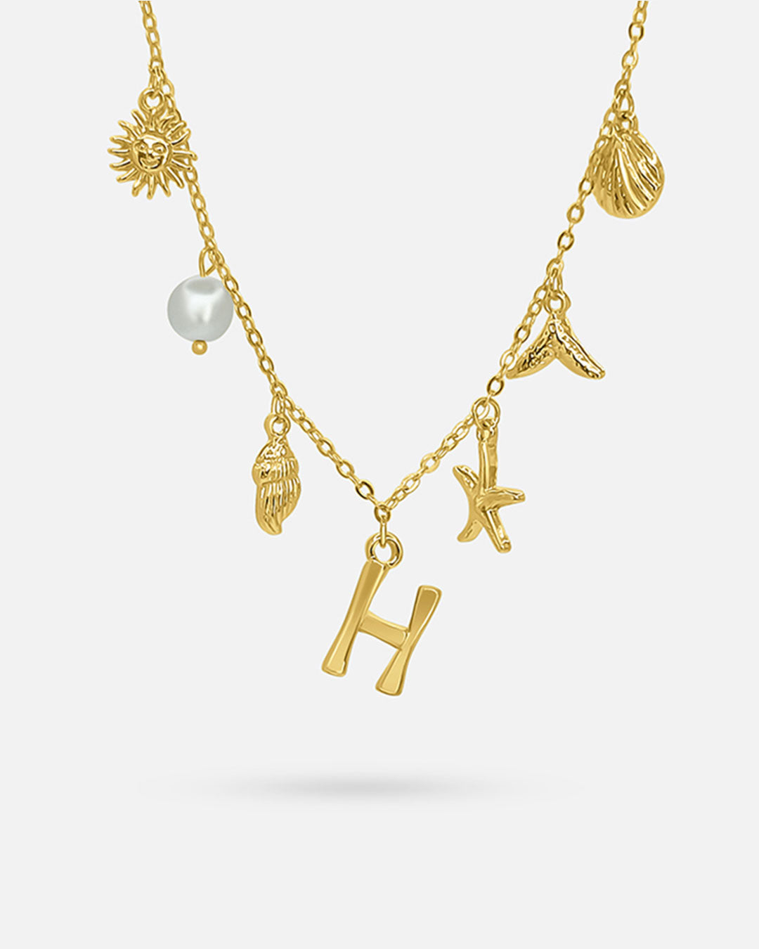 Gold Ocean Letter Necklace