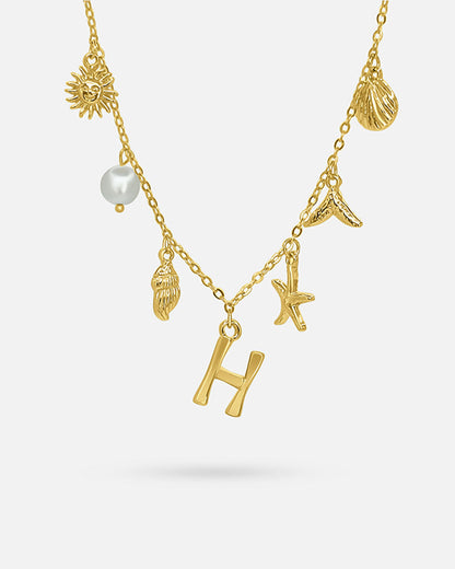 Gold Ocean Letter Necklace