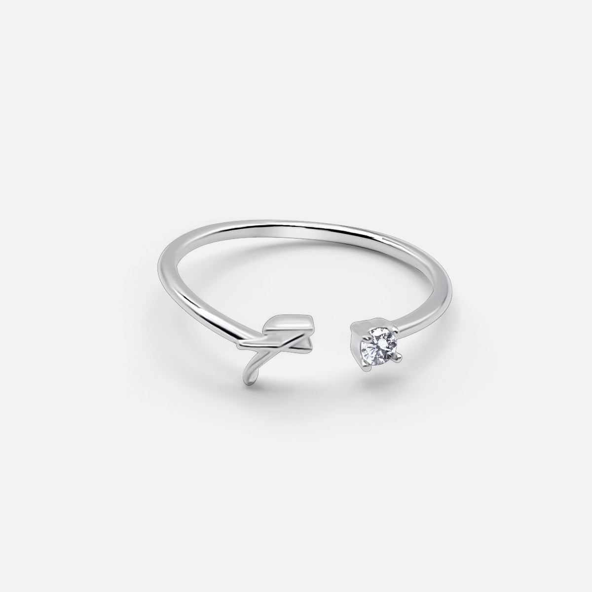 Adjustable Custom Initial Ring - Silver