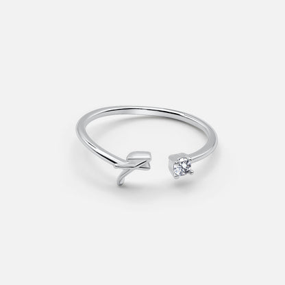 Adjustable Custom Initial Ring - Silver
