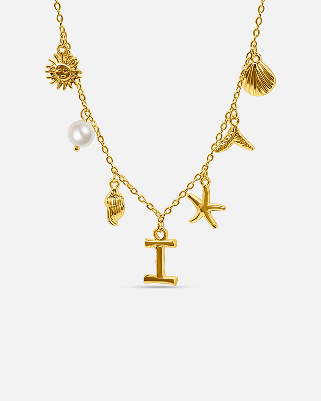 Gold Ocean Letter Necklace