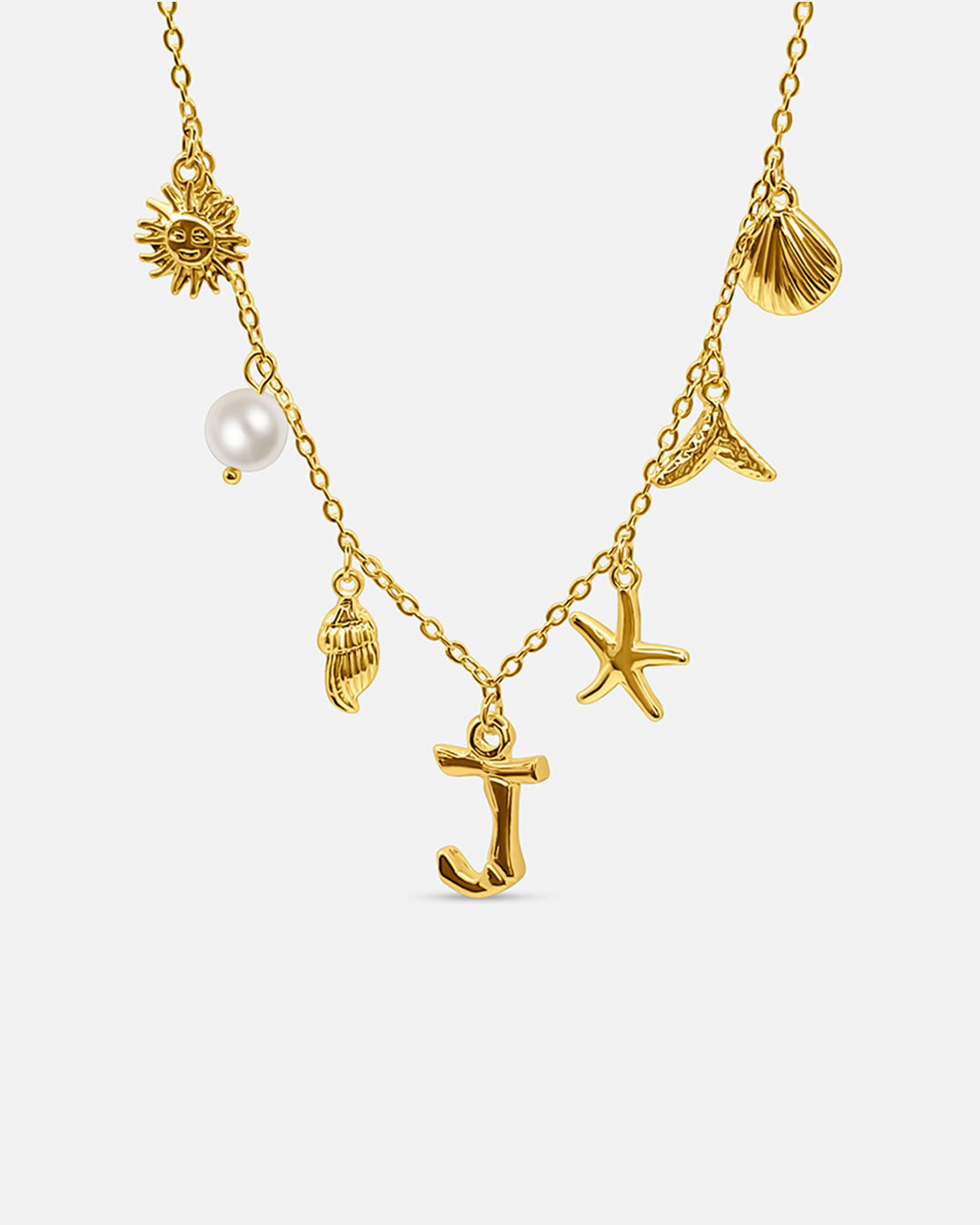 Gold Ocean Letter Necklace