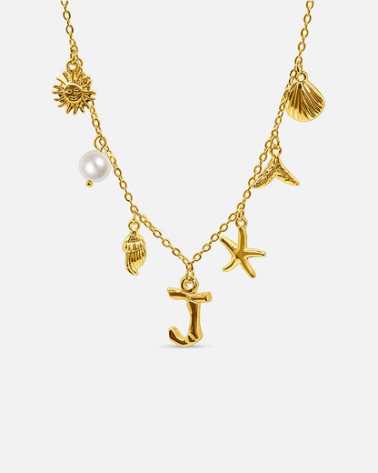 Gold Ocean Letter Necklace