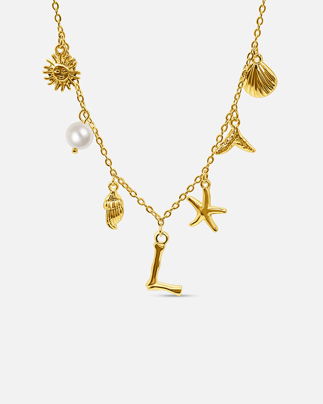 Gold Ocean Letter Necklace
