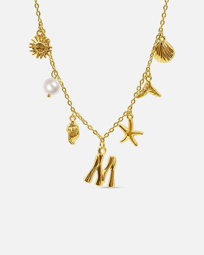 Gold Ocean Letter Necklace