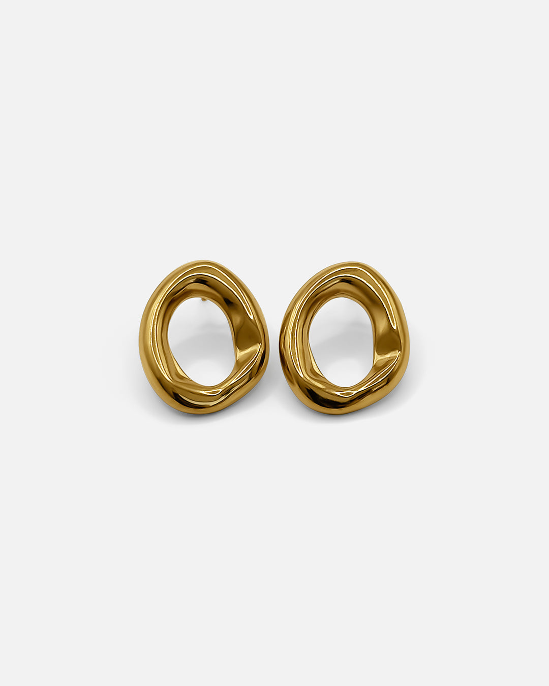 Mini Open Oval Earrings Gold