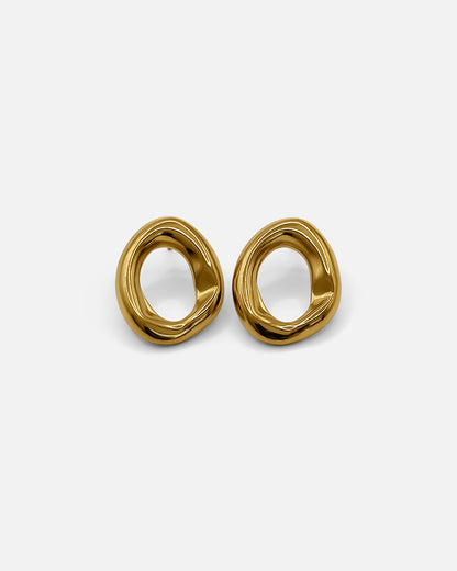 Mini Open Oval Earrings Gold