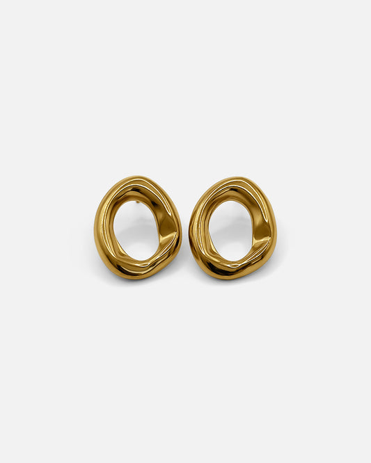 Mini Open Oval Earrings Gold