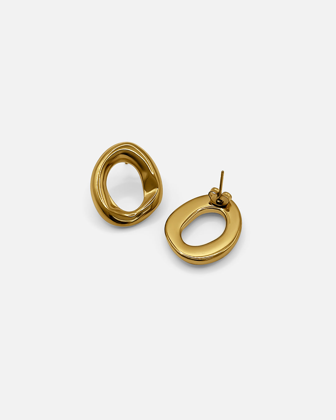 Mini Open Oval Earrings Gold