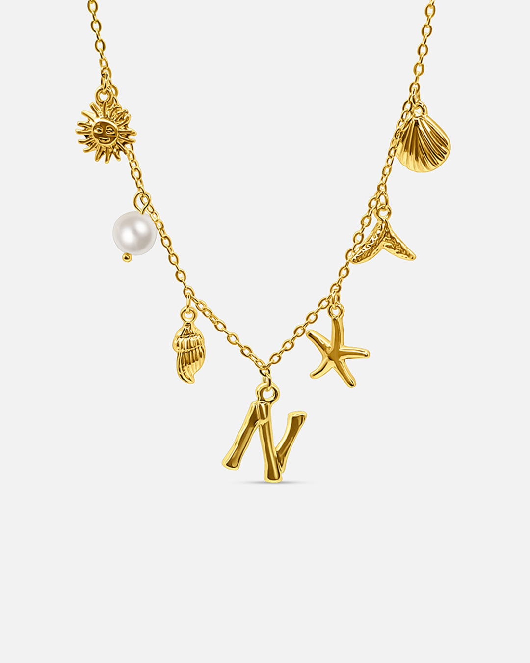 Gold Ocean Letter Necklace