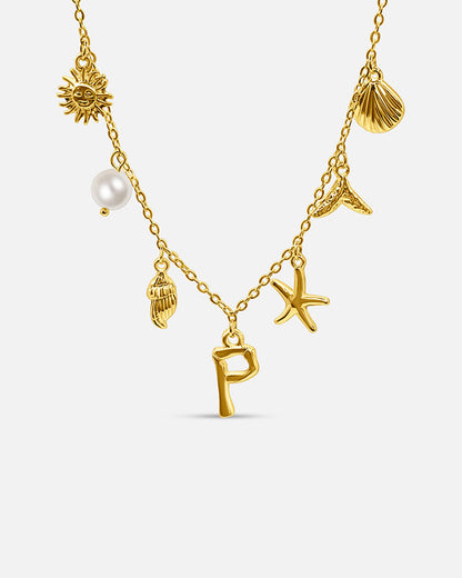 Gold Ocean Letter Necklace