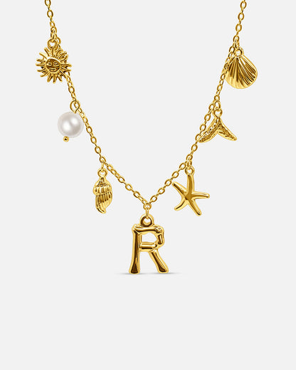 Gold Ocean Letter Necklace