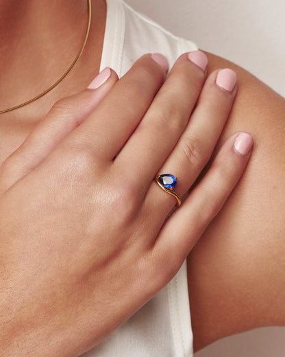 Pear Cut Birthstone Ring