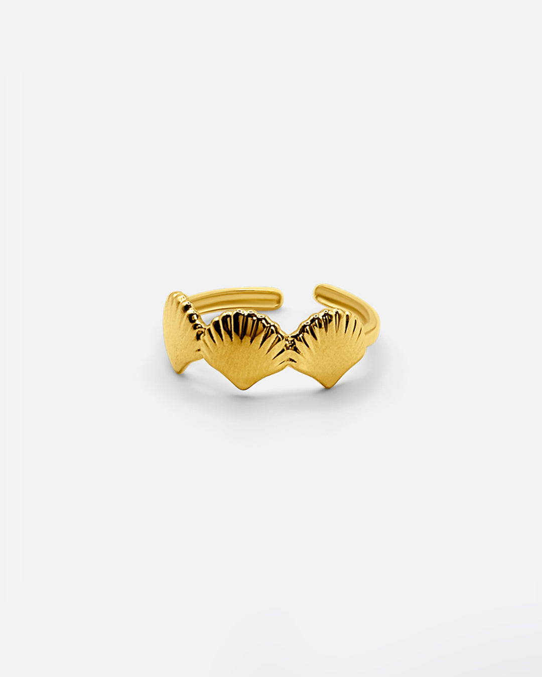 Adjustable Shell Trio Ring