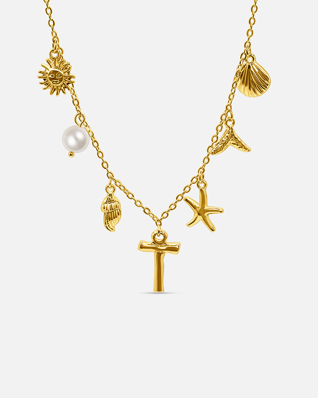 Gold Ocean Letter Necklace