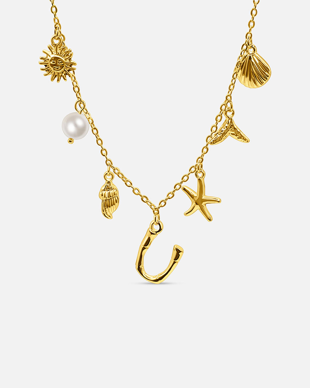 Gold Ocean Letter Necklace