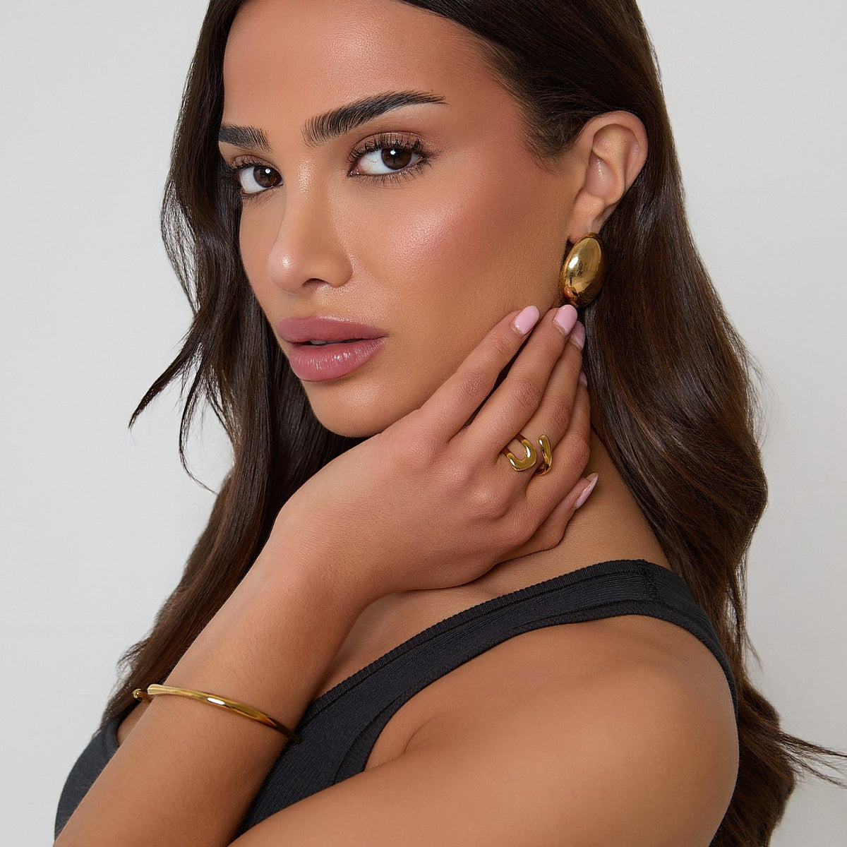 Gold Curved Bracelet