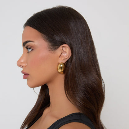 Gold Oval Earrings