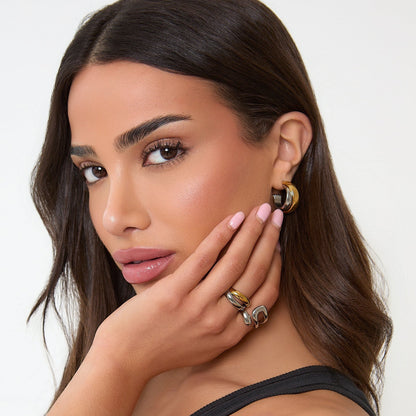 Two Tone Hoop Earrings