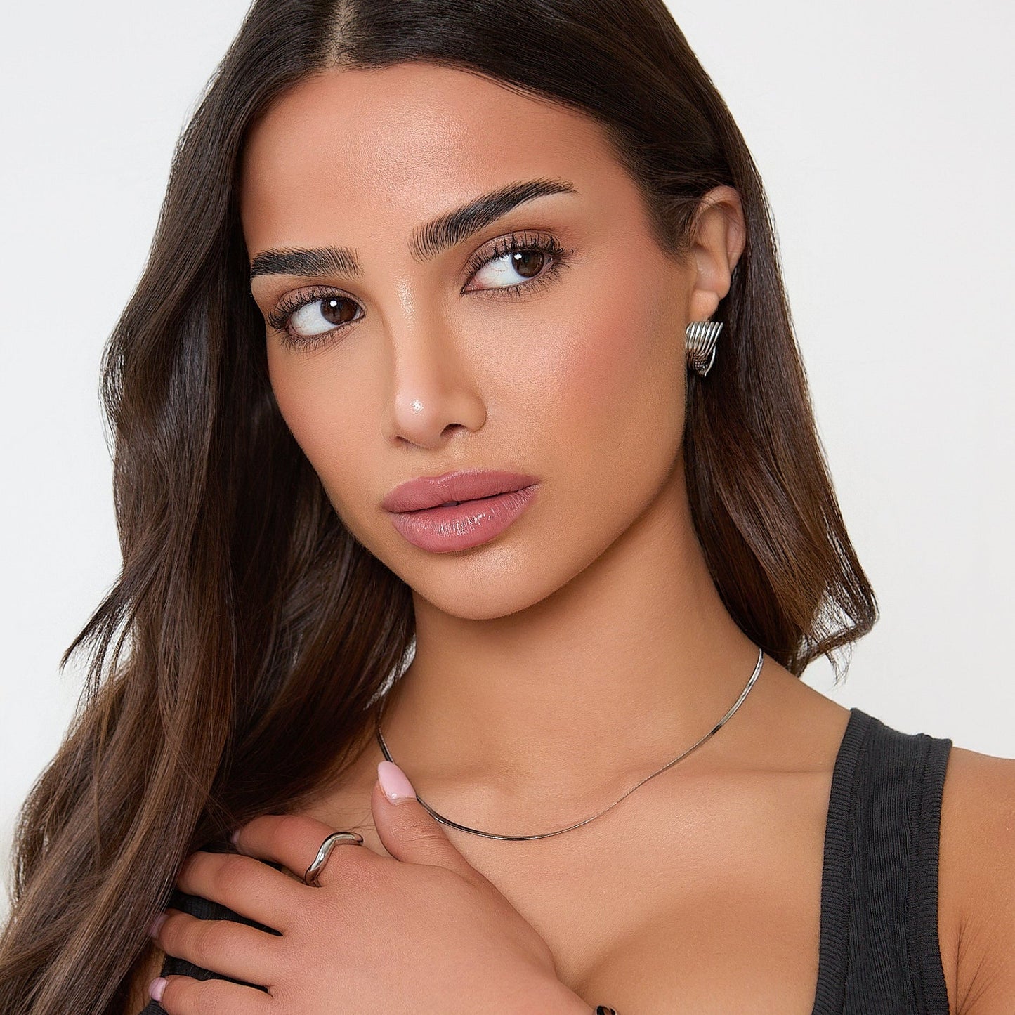 Silver Textured Necklace