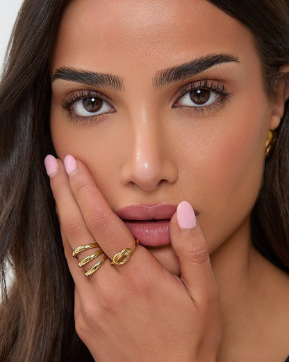 Triple Layer Ring - Gold