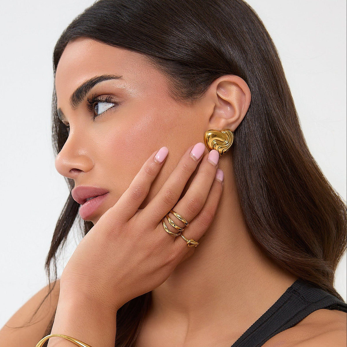 Textured Heart Earrings