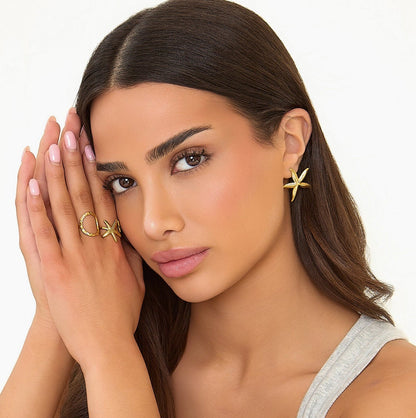 Gold Starfish Earrings