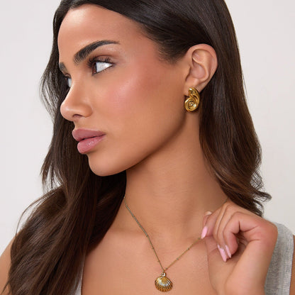 Gold Seashell Earrings