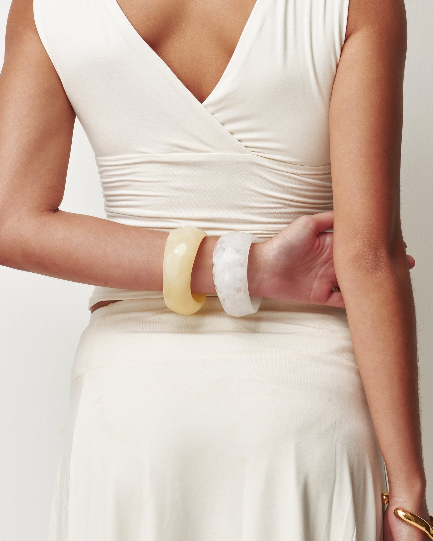 White Sculpt Bangle
