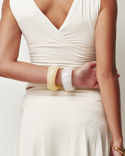 White Sculpt Bangle
