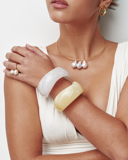 White Sculpt Bangle