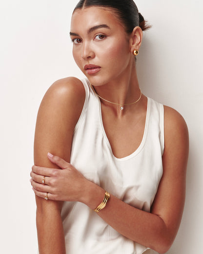 Gold Textured Open Bracelet