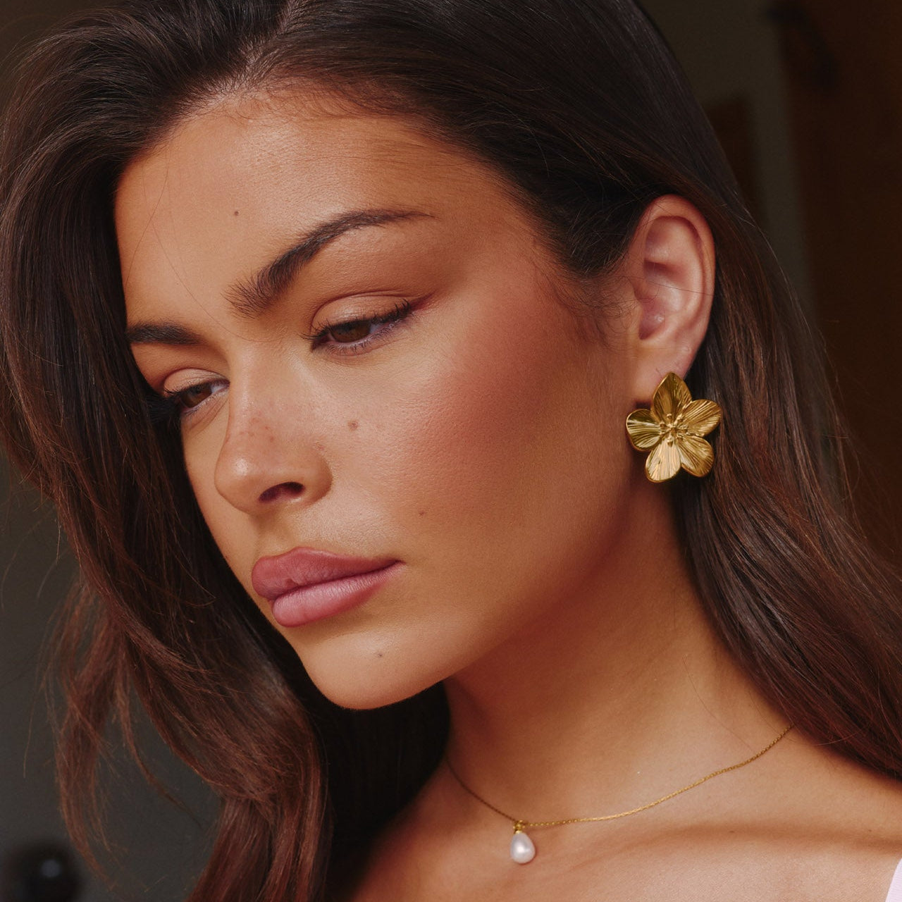 Flower Earrings Gold