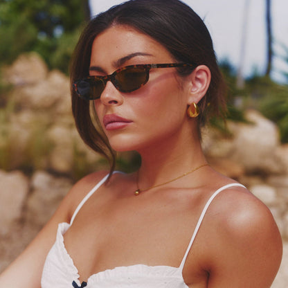 Pebble Tear Drop Earring - Gold
