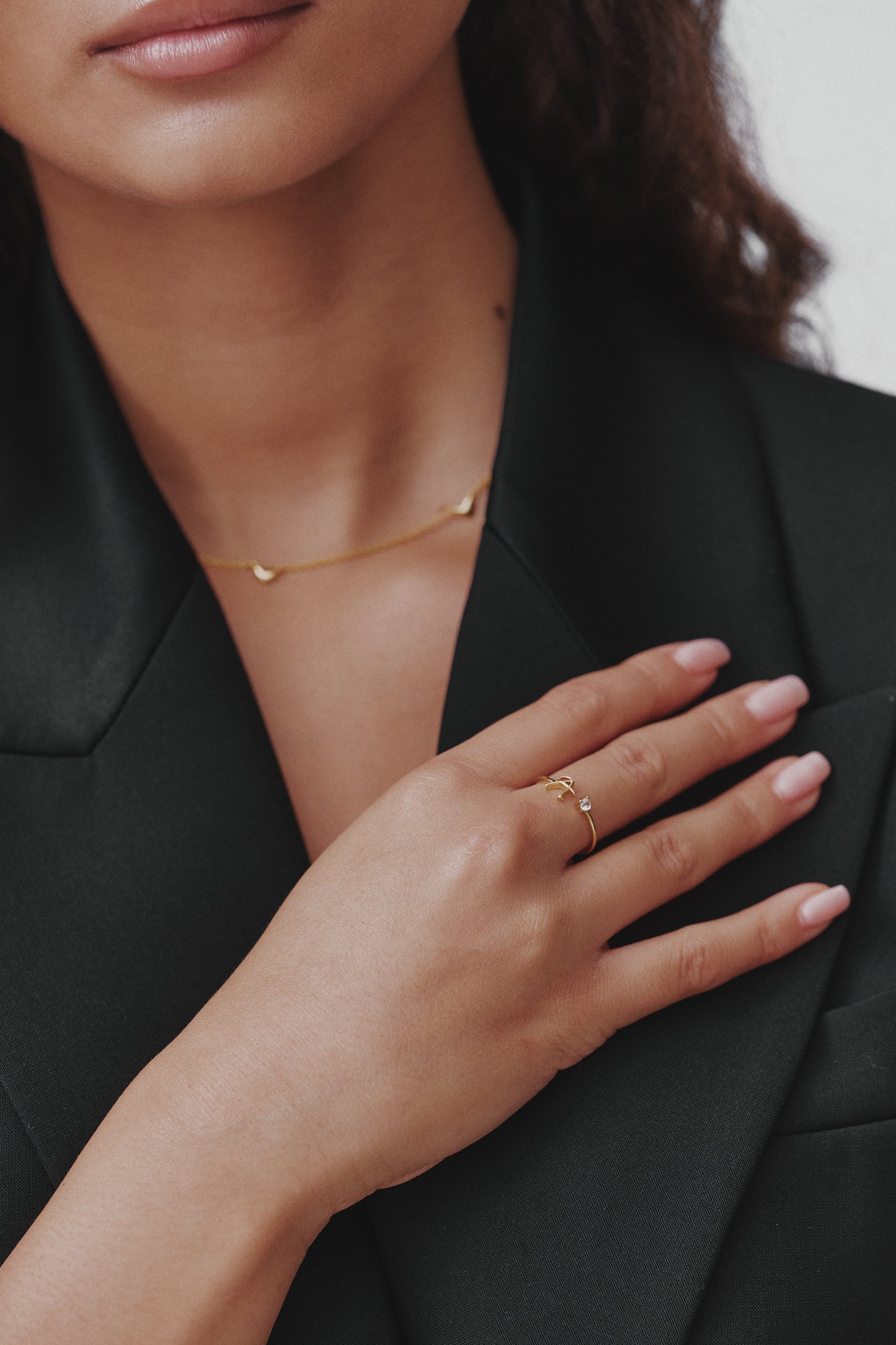 Adjustable Custom Initial Ring - Gold