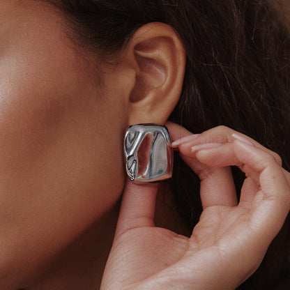 Molten Earring - Silver