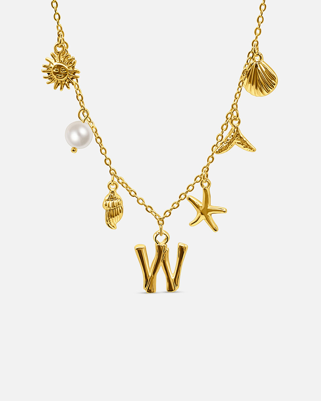 Gold Ocean Letter Necklace