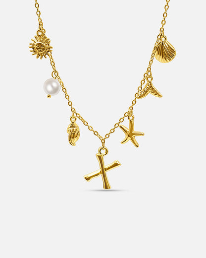 Gold Ocean Letter Necklace