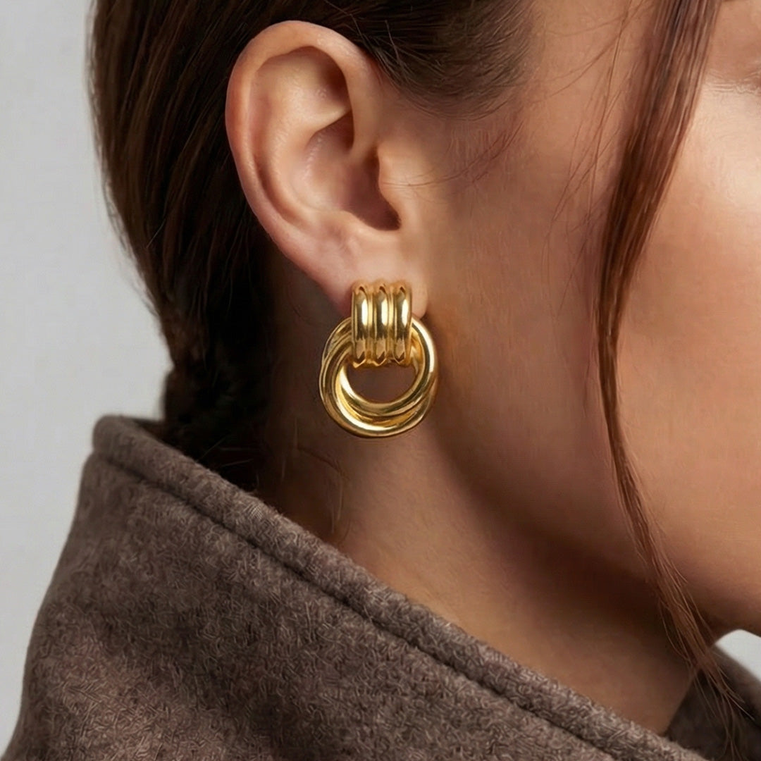 Double Knot Earrings Gold
