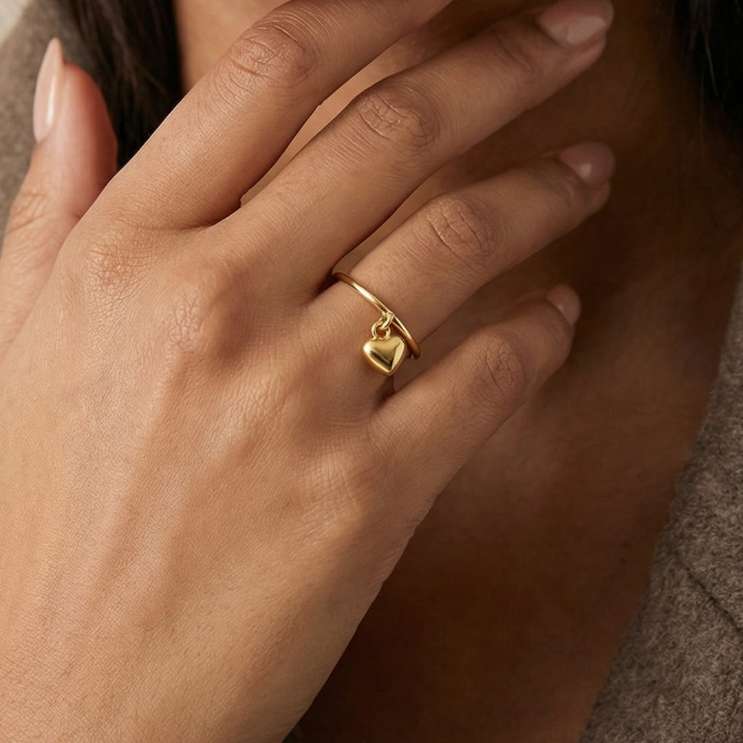 Mini Heart Pendant Ring