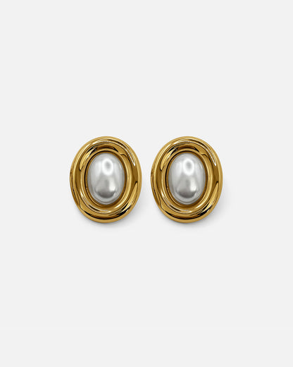 Oval Pearl Earrings