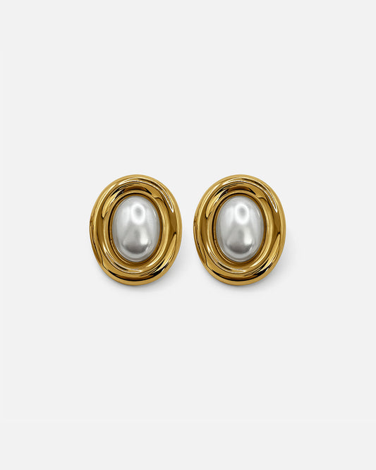 Oval Pearl Earrings